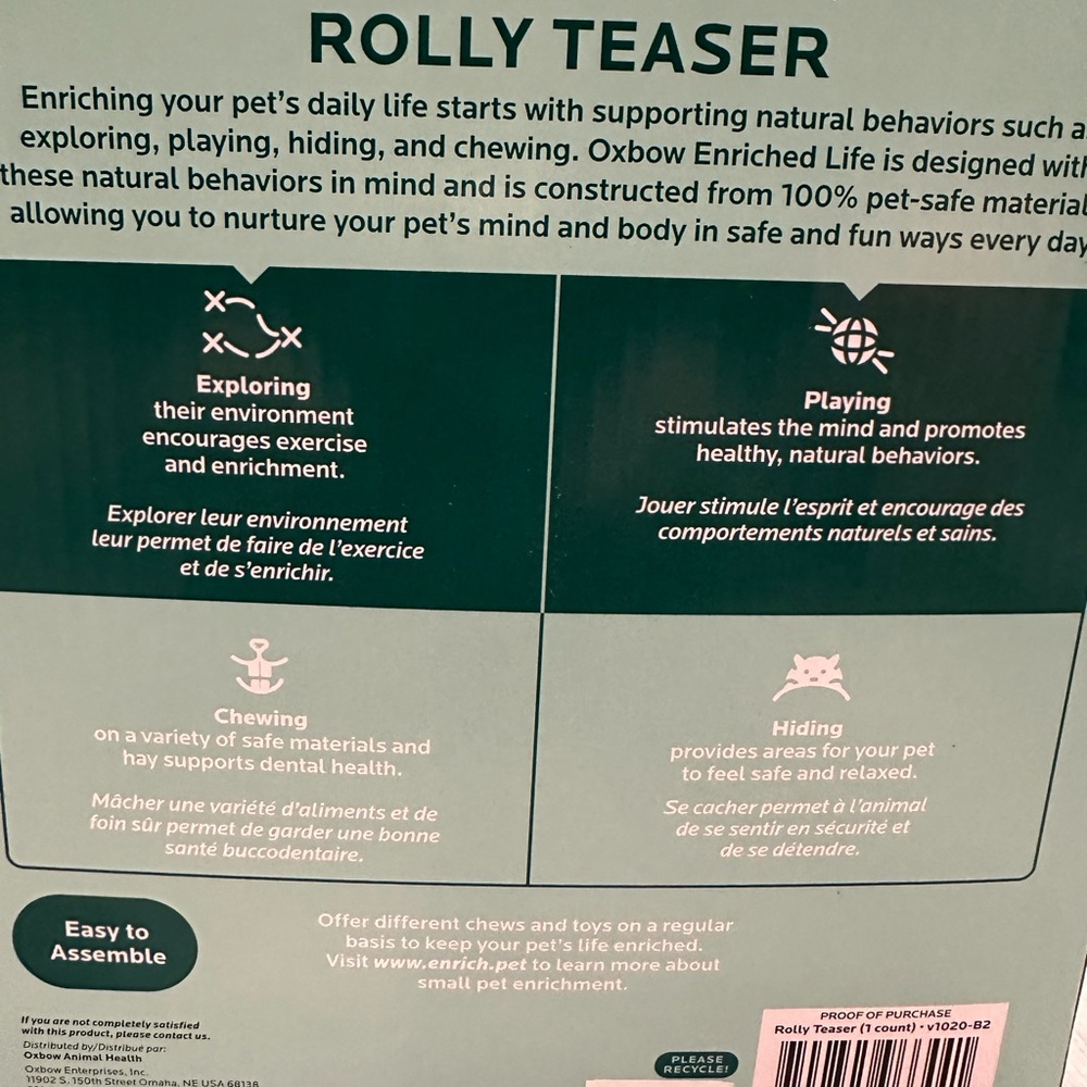 Oxbow Rolly Teaser for Small Pets. - Picture 3 of 7